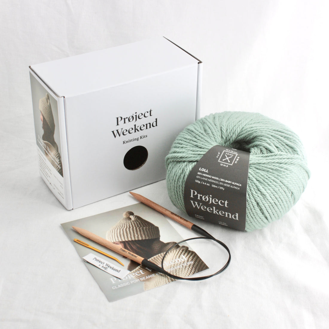 Classic Pom Pom Beanie | Learn To Knit Kit | Project Weekend