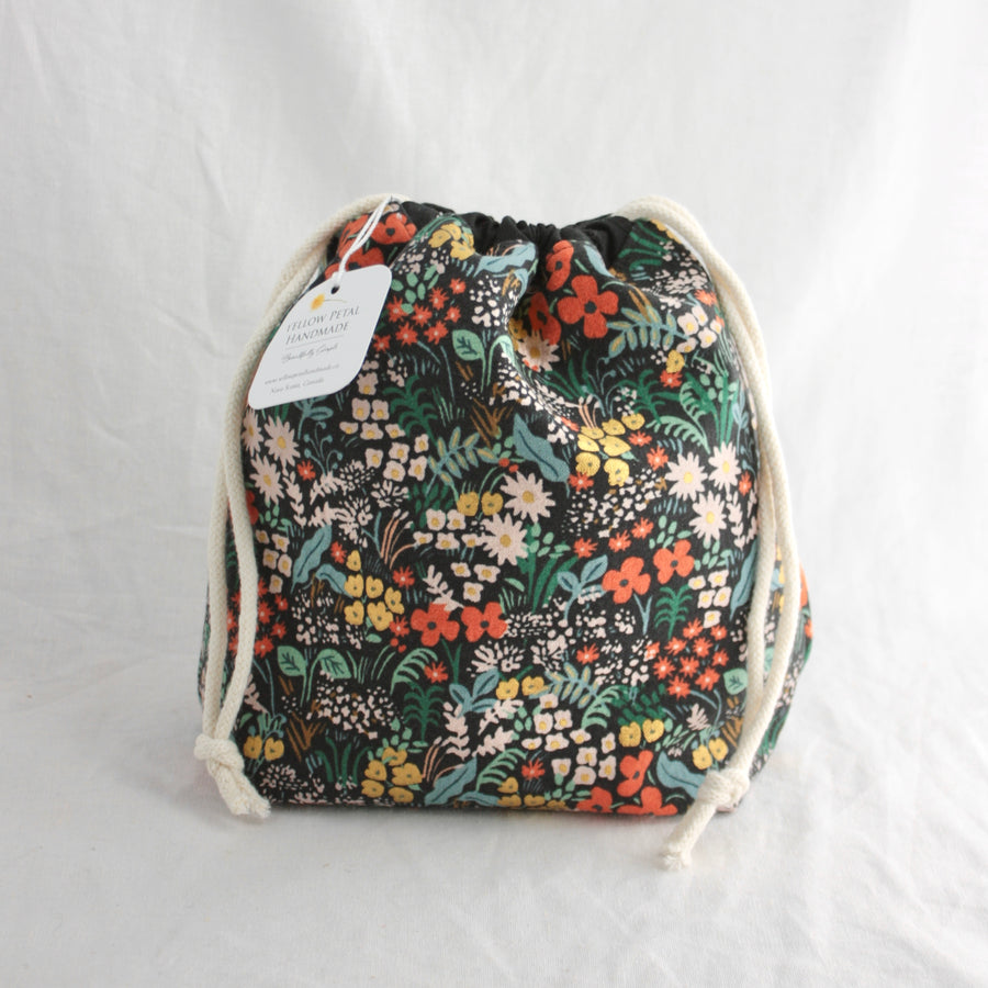 Small Drawstring Project Bag | Yellow Petal Handmade