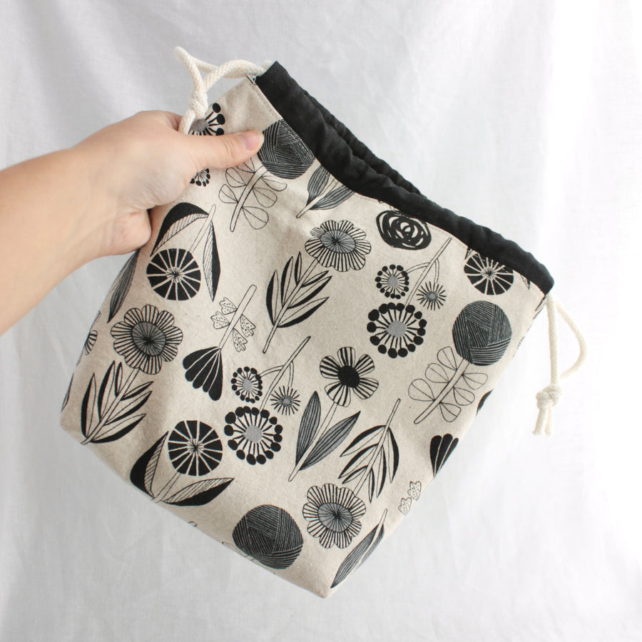 Small Drawstring Project Bag | Yellow Petal Handmade