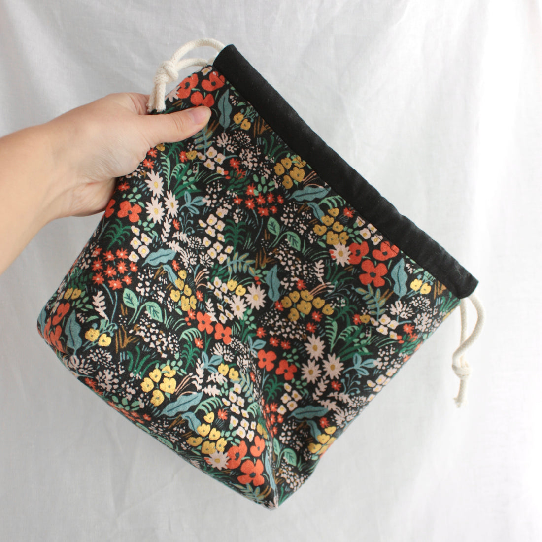 Small Drawstring Project Bag | Yellow Petal Handmade