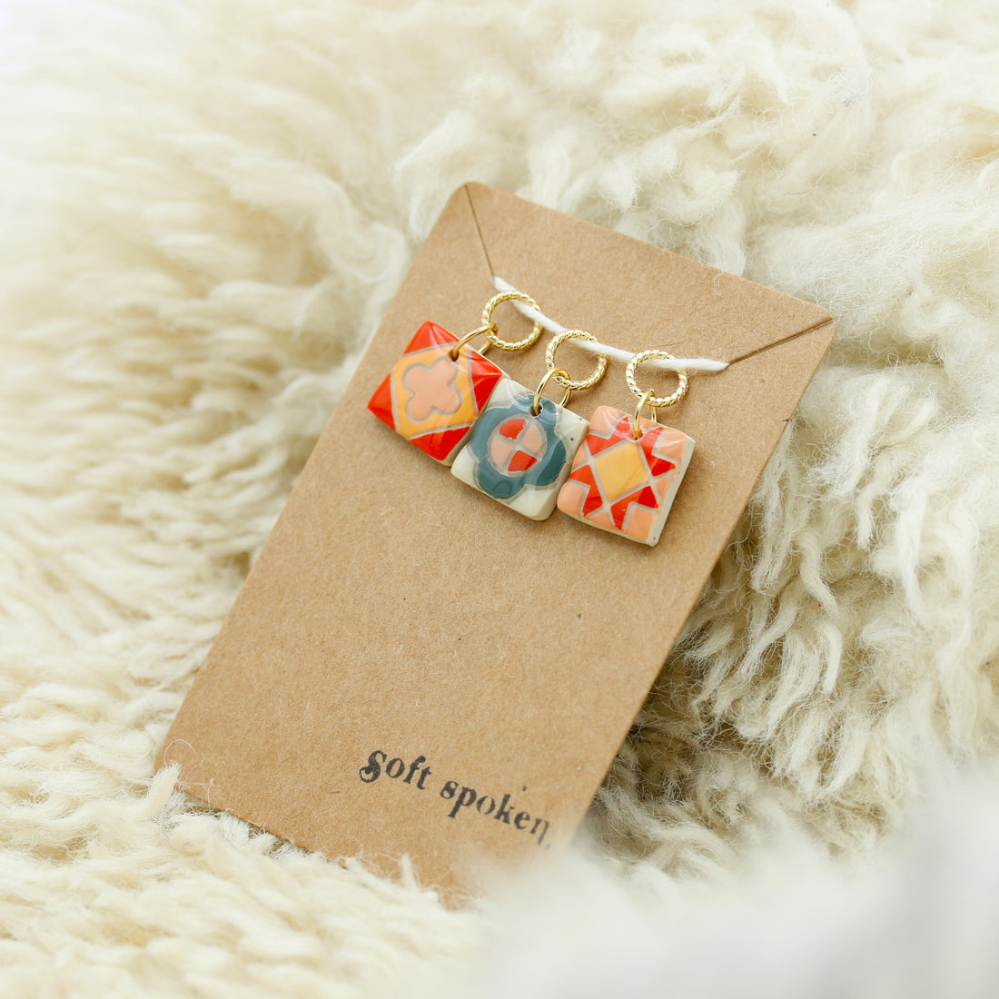 Mixed Quilt Block Stitch Marker Set | Soft Spoken Co.