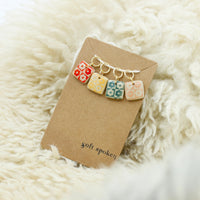 Flower Checkerboard Stitch Marker Set | Soft Spoken Co.