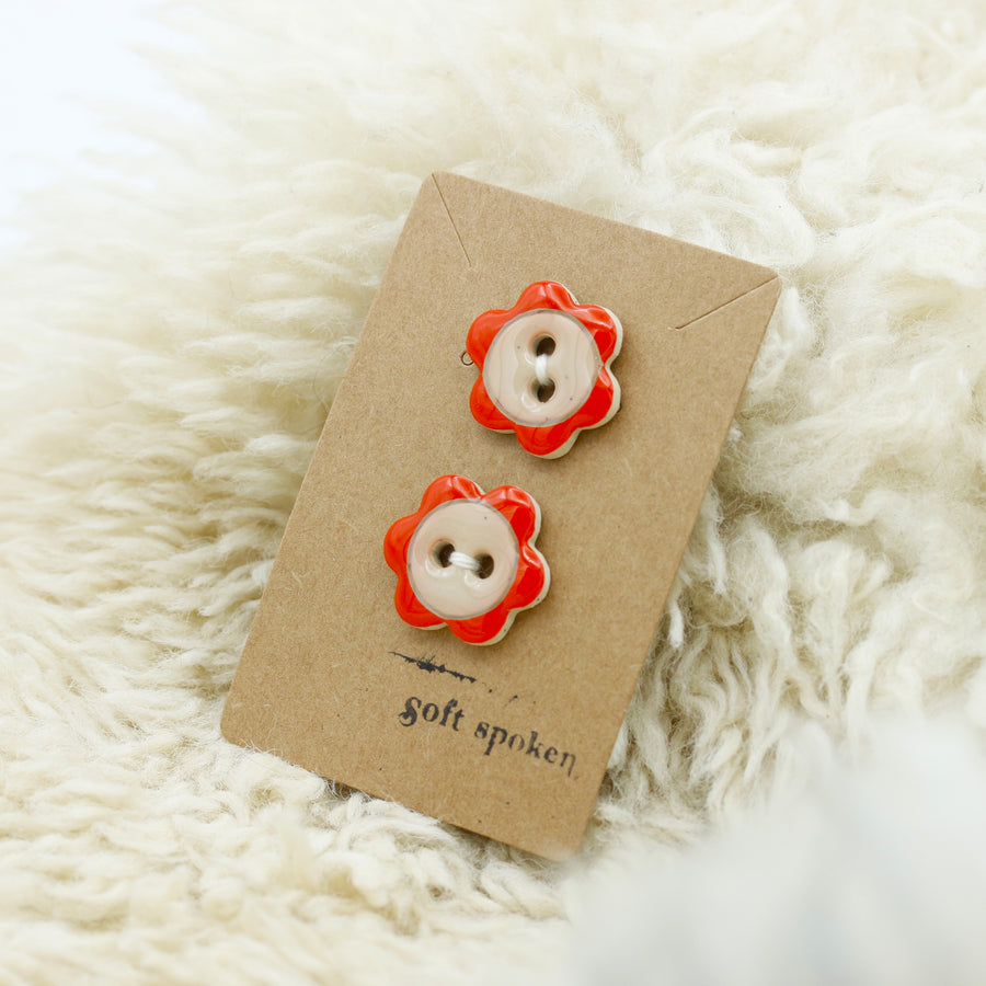 Handpainted Flower Buttons | Soft Spoken Co.