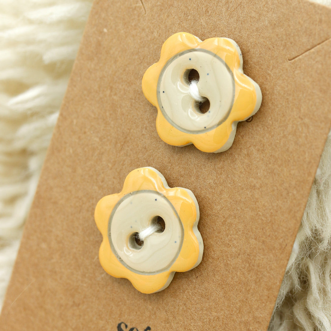 Handpainted Flower Buttons | Soft Spoken Co.