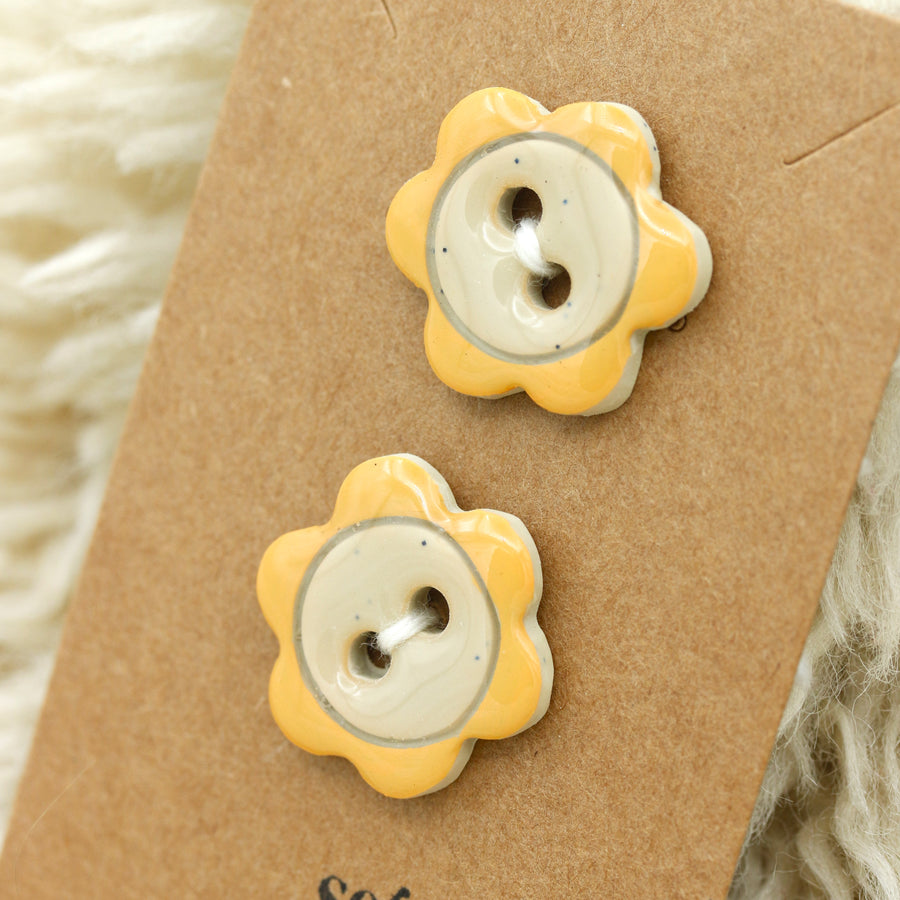 Handpainted Flower Buttons | Soft Spoken Co.