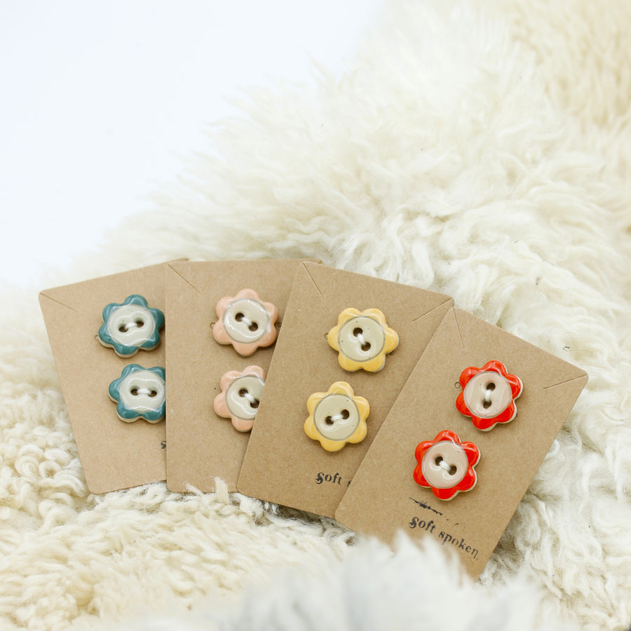 Handpainted Flower Buttons | Soft Spoken Co.